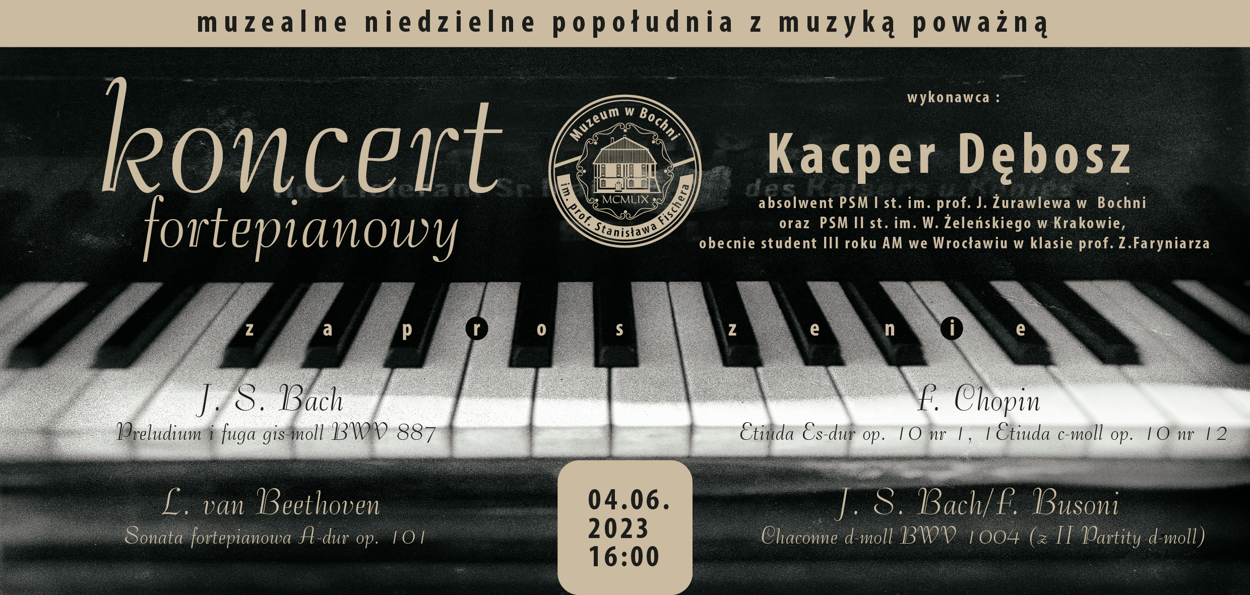 Koncert fortepianowy w wykonaniu Kacpra Dębosza